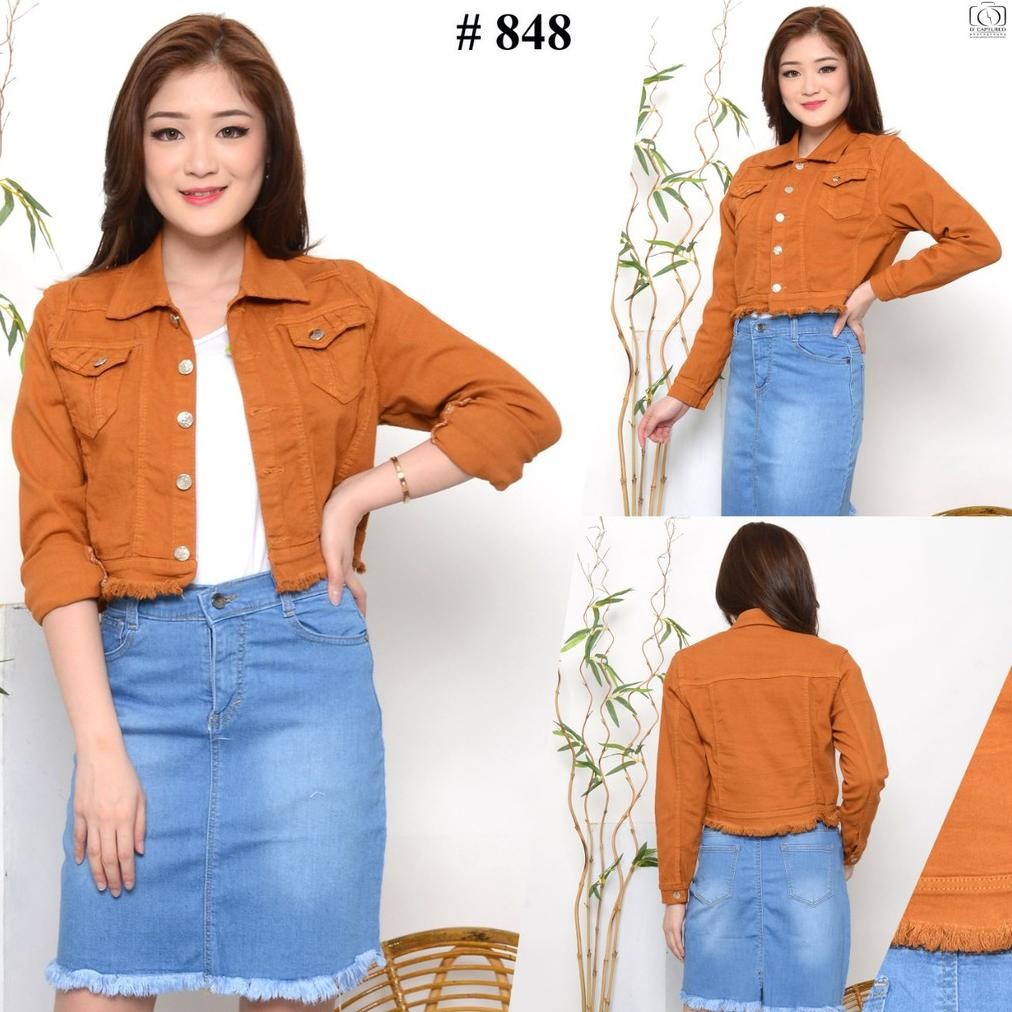 Mc Girl Turmeric Yellow Rawis Crop Jeans Jacket