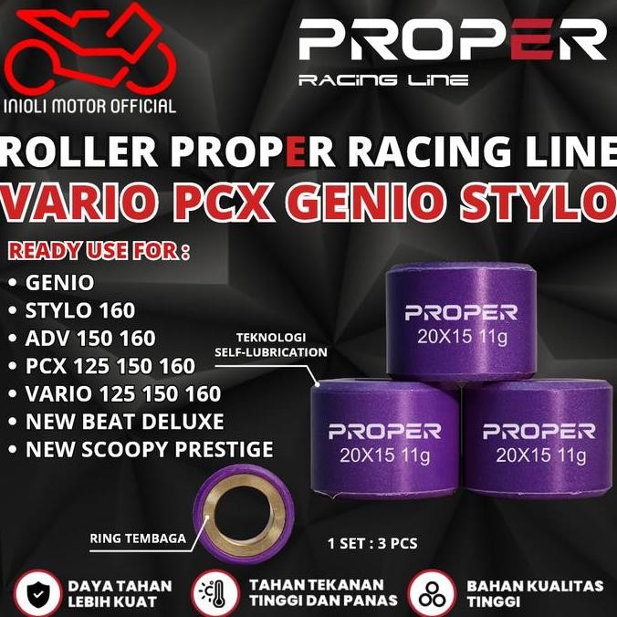 ROLLER PROPER RACING LINE ADV PCX VARIO 125 150 160 STYLO GENIO BEAT DELUXE SCOOPY PRESTIGE 2021 FI 