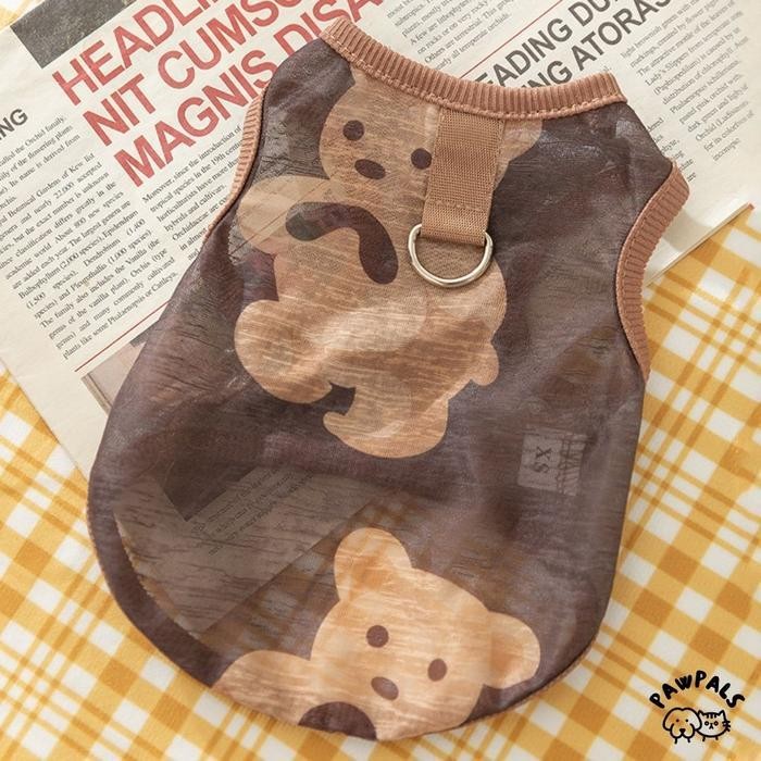 Teddy - Big Dog Clothes Jumbo Male Big Dog Cat Tank Top Teddy Bear สบายน่ารัก