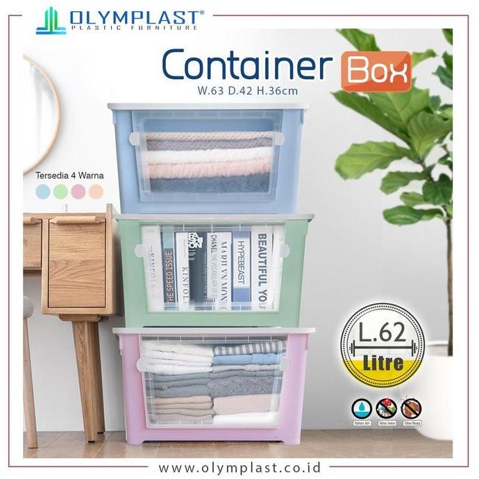 Olymplast Box Container Obc 62 ลิตร กล่องเก็บของพลาสติกพรีเมี่ยม