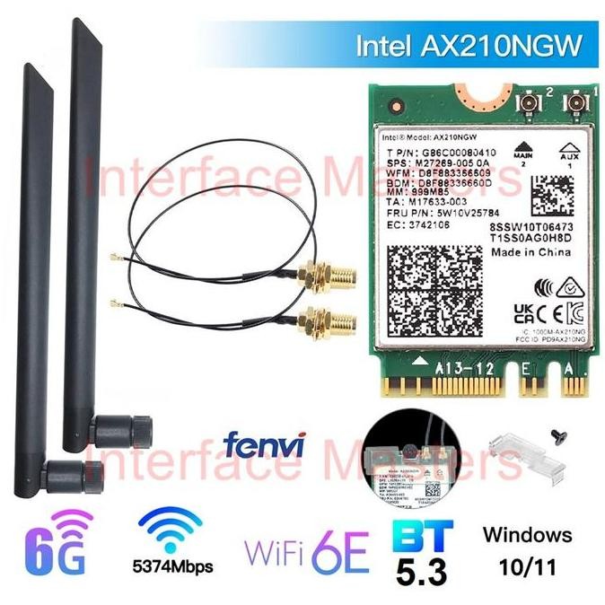 ใหม่ล่าสุด - การ์ดไร้สาย Wifi 6 6E Intel AX210 Bluetooth 5.4 AX M2 NGFF M.2