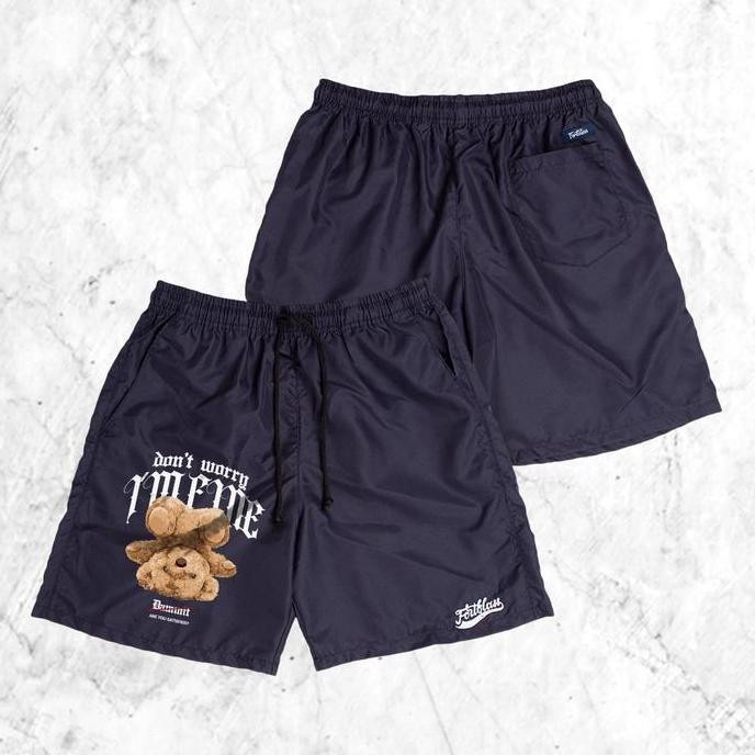 Fortklass Iam กางเกงขาสั้นร่มชูชีพ Fine สําหรับผู้ชายและผู้หญิงวิ่ง Gym Sport Drawstring การพิมพ์หน้