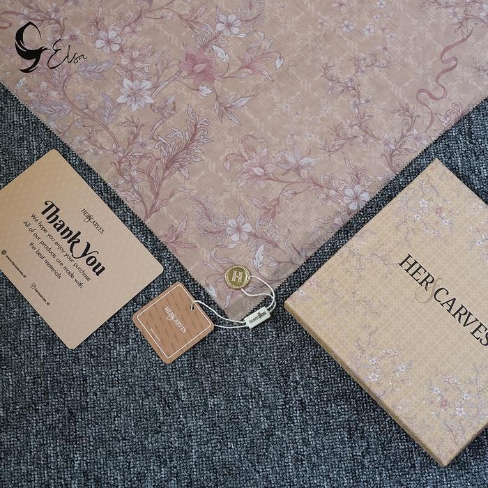 RHS Square Scarf with Print Motif Her Scarf Box Metal Logo Voal Digital Premium Muslimic Square