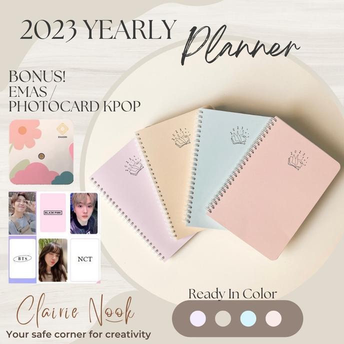 มีจําหน่าย Clairie Nook Yearly Planner 2023 - Diary Planner Agenda ทุกวันของผู้หญิง