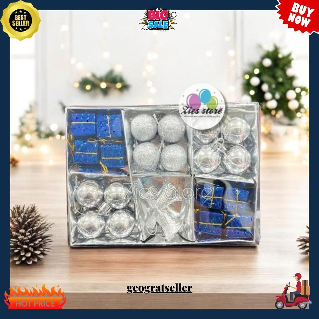 ชุดกล่อง 21 ชิ้น Os2020C-026 เครื่องประดับคริสต์มาส / เครื่องประดับตกแต่งต้นคริสต์มาส