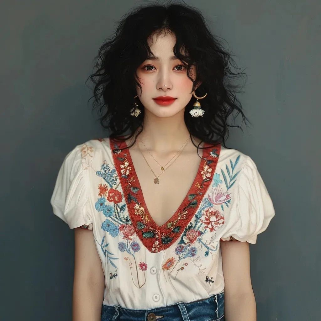 Verve ตู้เสื้อผ้าครีมเสื้อคอวีลูกไม้สําหรับผู้หญิงฤดูร้อนใหม่หลวมอารมณ์สไตล์ฝรั่งเศสบางด้านบน