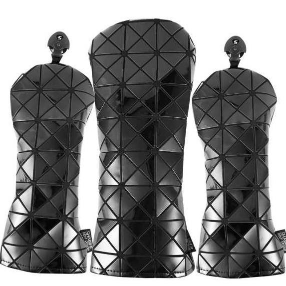 DR122>> ไดร์เวอร์กอล์ฟ Fairway Wood Hybrid Iron Putter Cover สีดําฝาครอบหัวไม้กอล์ฟสะท้อนแสงกอล์ฟคลั