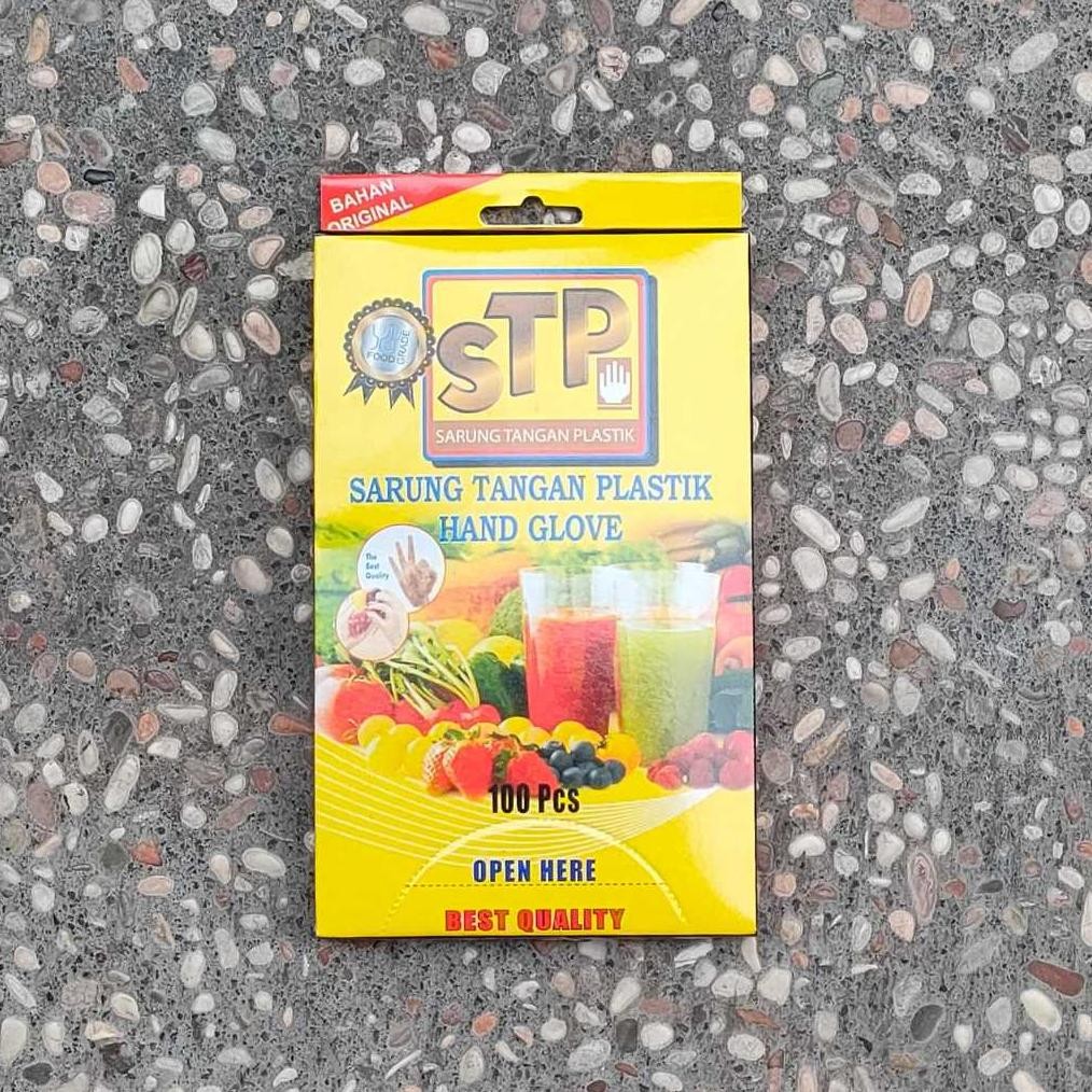 ถุงมือพลาสติก Stp 100 ชิ้น/แผ่น Food Grade ||