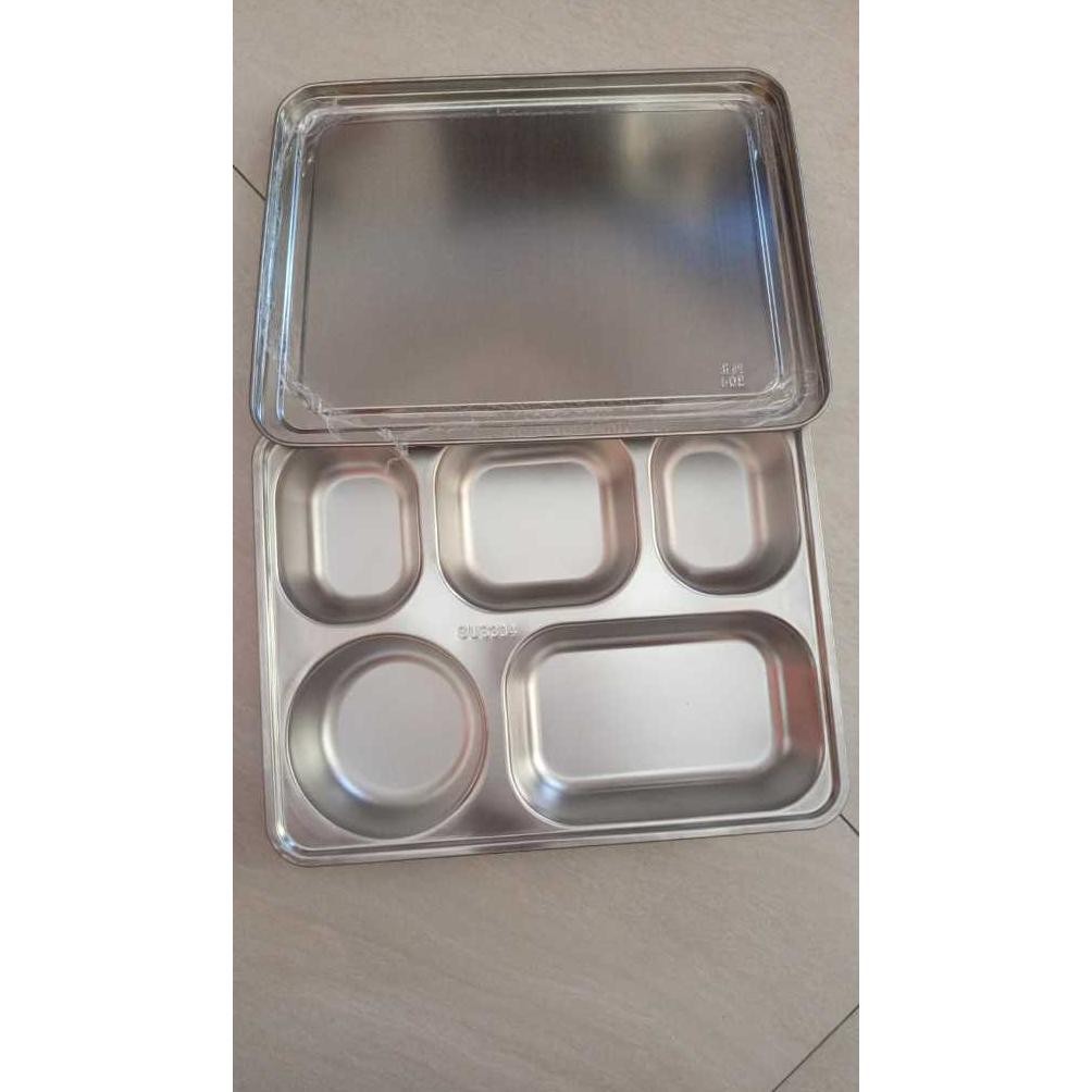 กล่องอาหารกลางวัน 5 ส่วนสแตนเลส 304 ถาด 5 ช่องสแตนเลส 304 ซื่อสัตย์ 304 ||