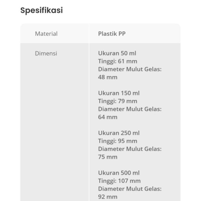 ถ้วยตวง / ถ้วยตวงพลาสติกสําหรับห้องครัวในห้องปฏิบัติการ / ถ้วยตวงแก้วพลาสติก 50Ml 100Ml 150Ml 250Ml 