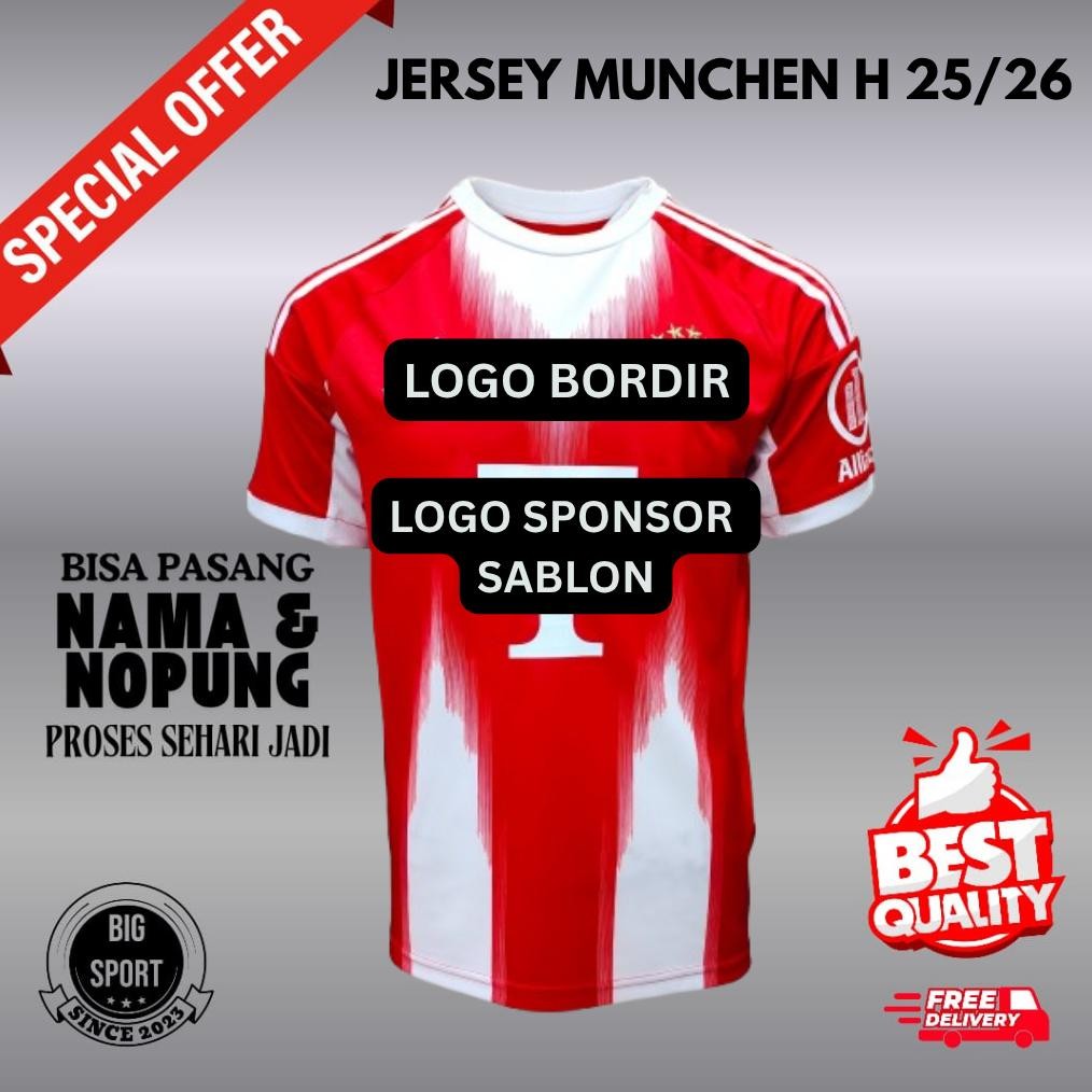 ใหม่ MUNCHEN H 25/26 Go Thailand DWQ-63 เสื้อฟุตบอล