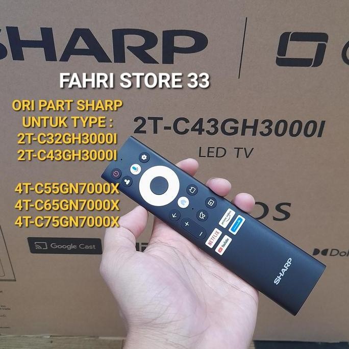 จัดส่งฟรี - ของแท้ 100% Sharp Google TV Remote 2T-C32GH3000i 2T-C43GH3000i 4T-C55GN7000X 4T-C65GN700