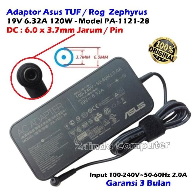 ASUS TUF GAMING ADAPTER 19V 6.32A 120W 6.0X3.7MM NEEDLE FX705DT FX505DY FX505GM FX505DD FX705GM FX70