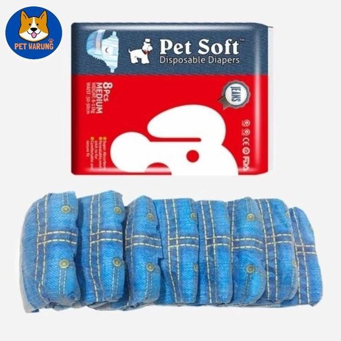 ผ้าอ้อมตัวเมีย Pet Soft Jeans - ผ้าอ้อมสุนัข Pampers