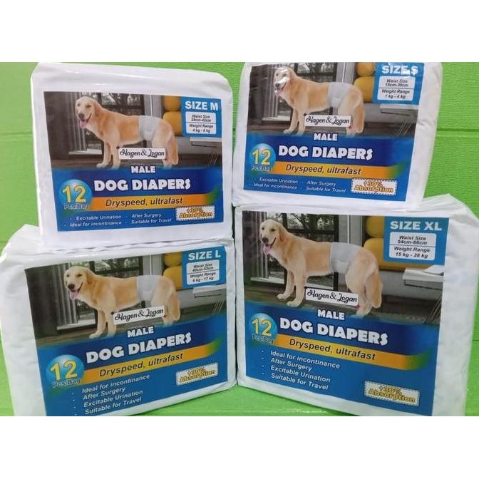 ผ้าอ้อมสุนัข ไซส์ชาย S-Xl Hagen & Logan Pampers Male Dog