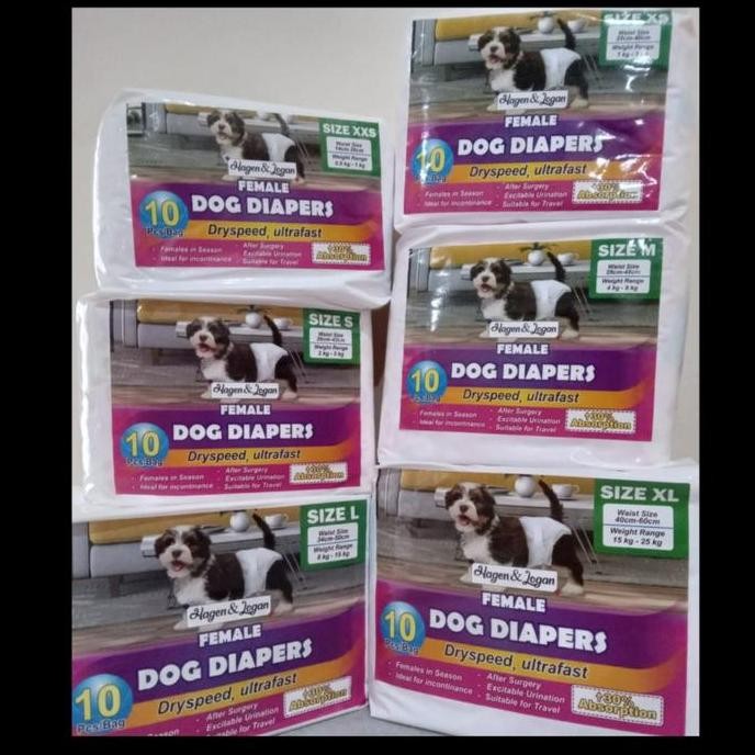 Pampers ผ้าอ้อมสุนัขเพศเมีย สําหรับไซส์หญิง Xxs-Xl Hagen & Logan