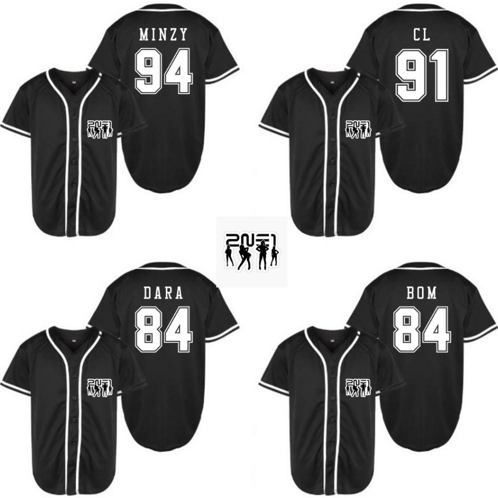 DB33>> 2ne1 kpop เบสบอล Jersey ชุดกีฬาเกาหลีระเบิด dara cl minzy กีฬาเกาหลี