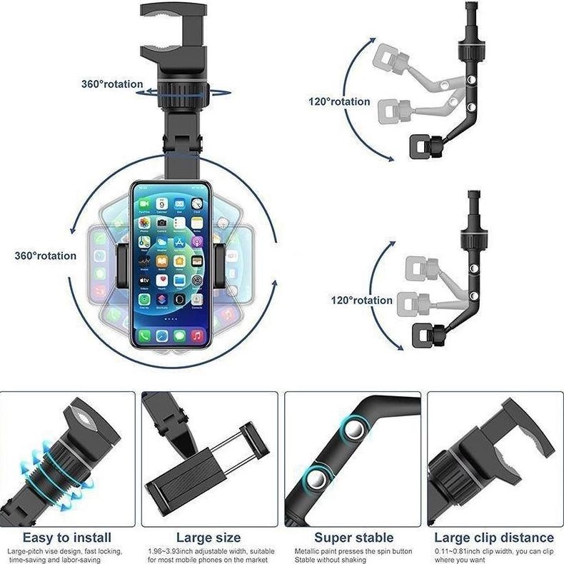 HP Ad-532 As25 New Universal Car Center คลิปกระจกมองหลังขาตั้งโทรศัพท์มือถือโทรศัพท์ในรถยนต์ Ad-532