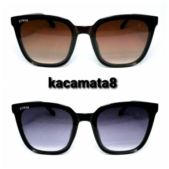 DF59 }} แว่นกันแดดสีดํา แถมกล่อง cat eye vh02