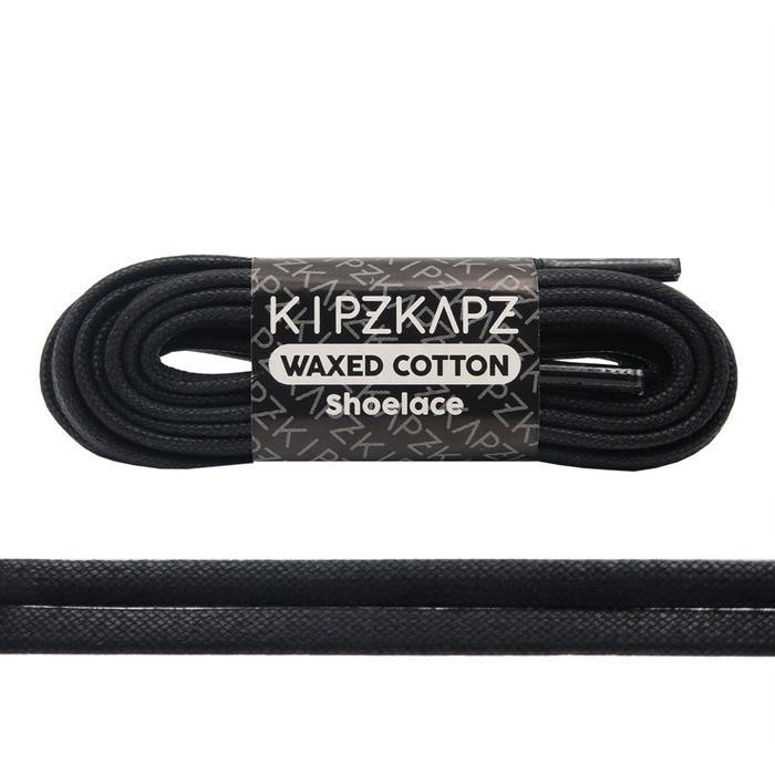 Ready_Stock Kipzkpz Shoelace - เชือกผูกรองเท้าแบนผ้าฝ้ายแว็กซ์ 6Mm - สีดํา 140Cm Er-79