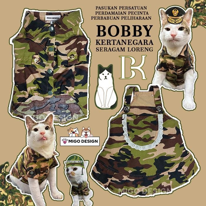 KEMEJA [Bobby Kertanegara Camouflage Uniform By Migo Design] Couple Army Shirt & Dress Overall Cat D