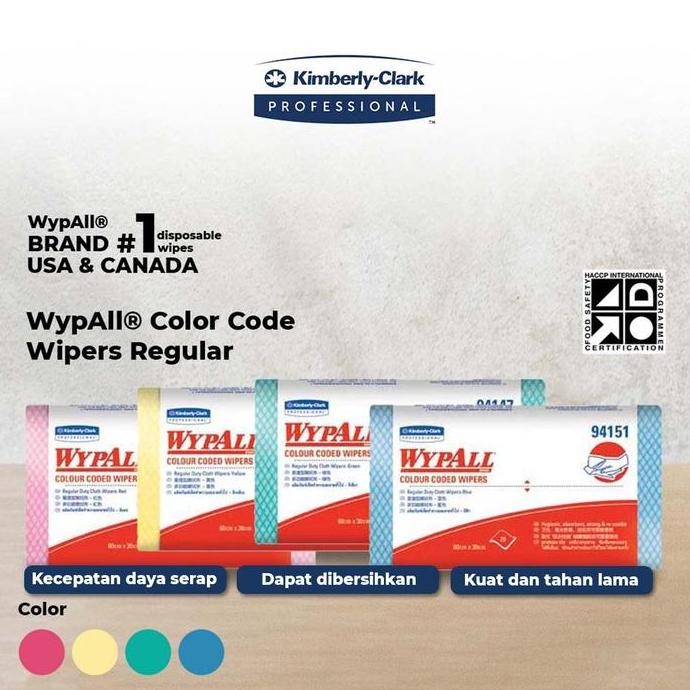 Wypall Wipers Color Coded Regular - ผ้าครัวอเนกประสงค์