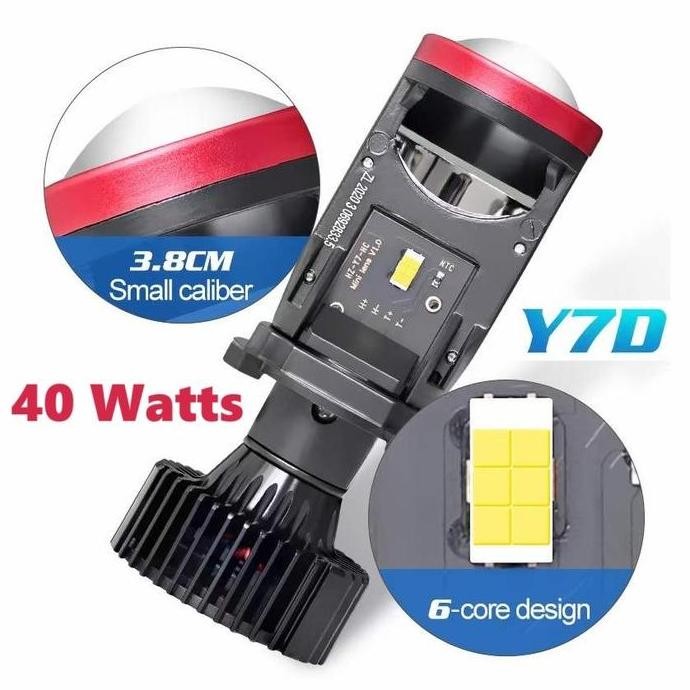 โคมไฟโปรเจคเตอร์ Led mini y7d h4 ไฟหน้าโปรเจคเตอร์ รถมอเตอร์ไซด์ คุณภาพสว่างเป็นพิเศษ