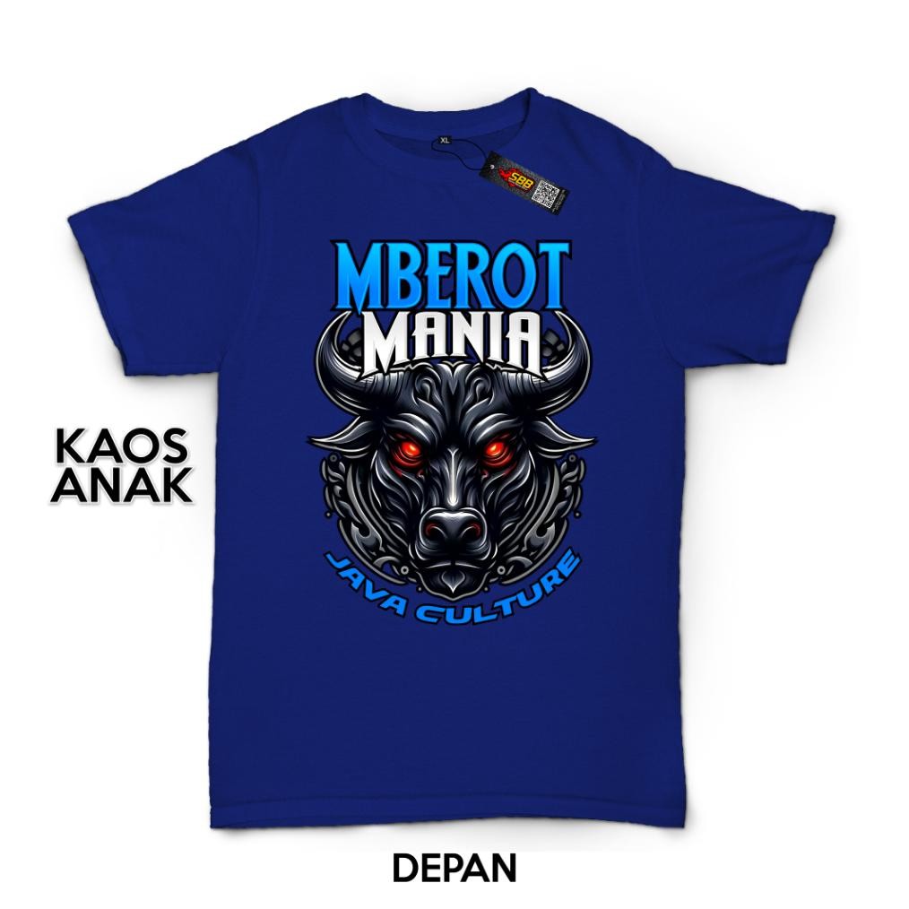 KATUN (ซื้อเลย) Mberot Mania Banteng Gedruk Distro Cotton เสื้อยืดเด็ก Nf82