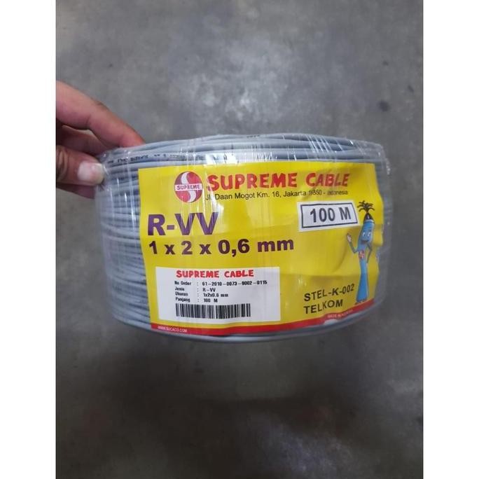 - SUPREME TELEPHONE CABLE (INDOOR) RVV 1X2X0.6 @100MTR (1 PAIR)