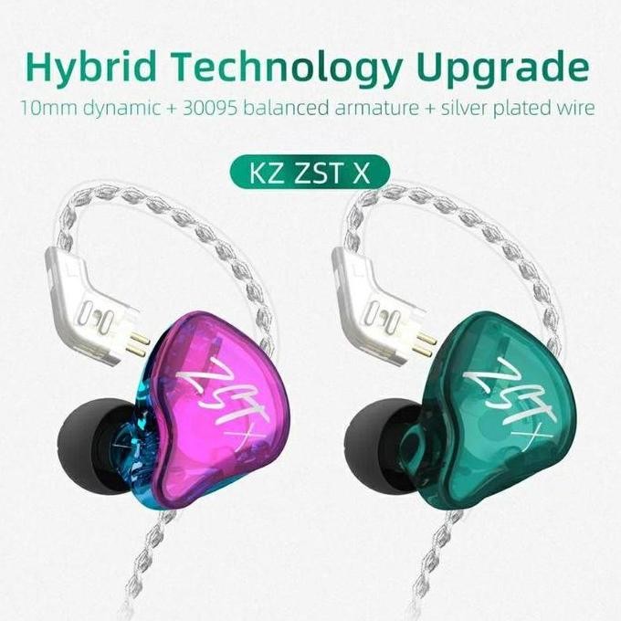 JB [KZ Official Store] KZ ZST X พร้อมไมโครโฟน 1BA+1DD ZSTx หูฟัง None