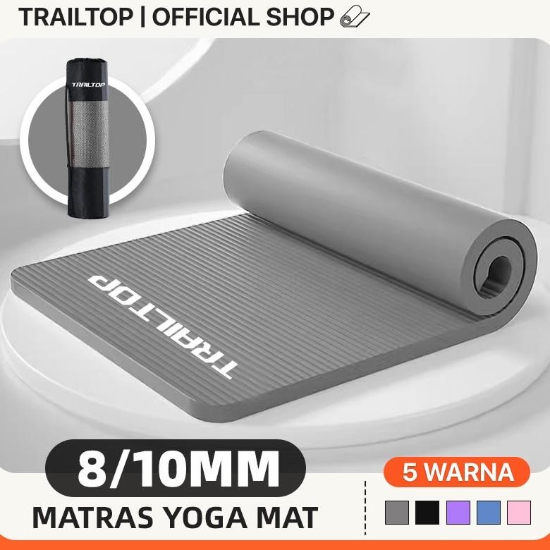 TrailTop NBR เสื่อโยคะเสื่อโยคะกันลื่นหนา 8/10 มม.พรมกีฬา