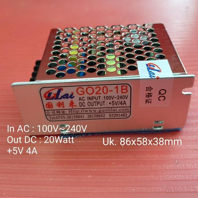 จัดส่งฟรี - GUO LI LAY GUOLILAI Switching Power Supply GO20-1B 5VDC 4A