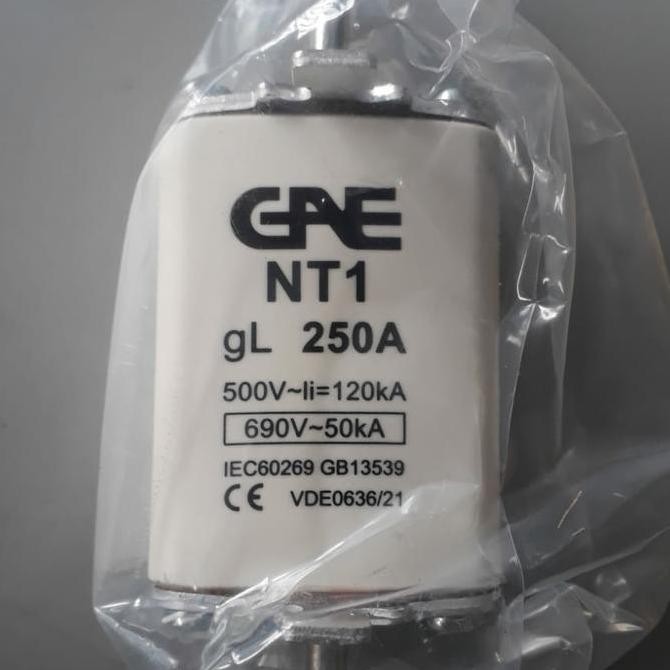 NT Fuse ขนาด 1 250A GAE 500 Volt NH Fuse NT1 / NT1 250A