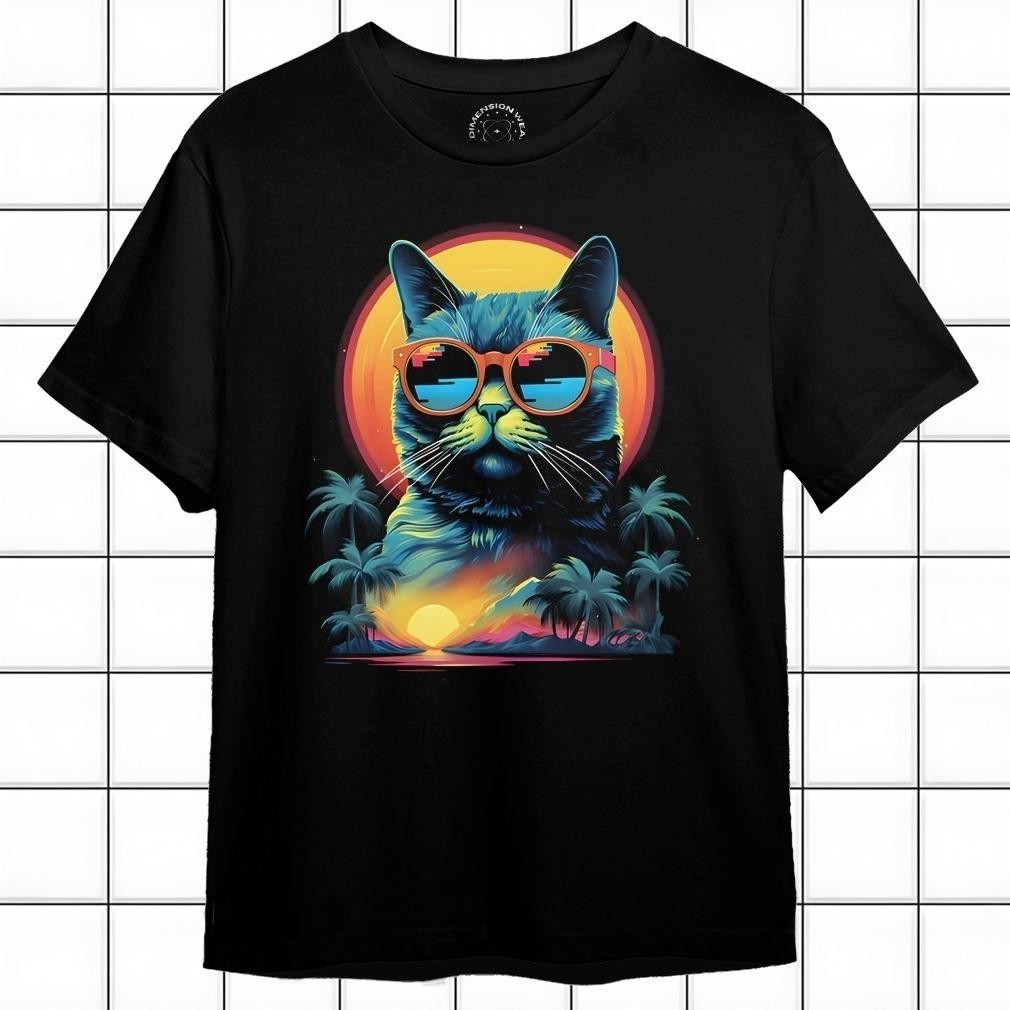 3D Premium Distro เสื้อยืด 3D Cat Glases V2 Dt0059