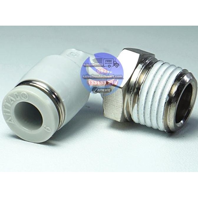 6 มม. Airtac Pl602 6 มม. X 1/4" ข้อต่อข้อศอก