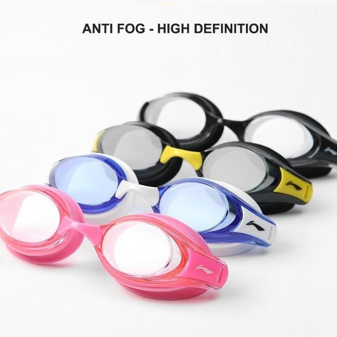 แว่นตาว่ายน้ําสําหรับผู้ใหญ่ Li-Ning แว่นตาว่ายน้ําป้องกันหมอก HD LXJ ซับ H24