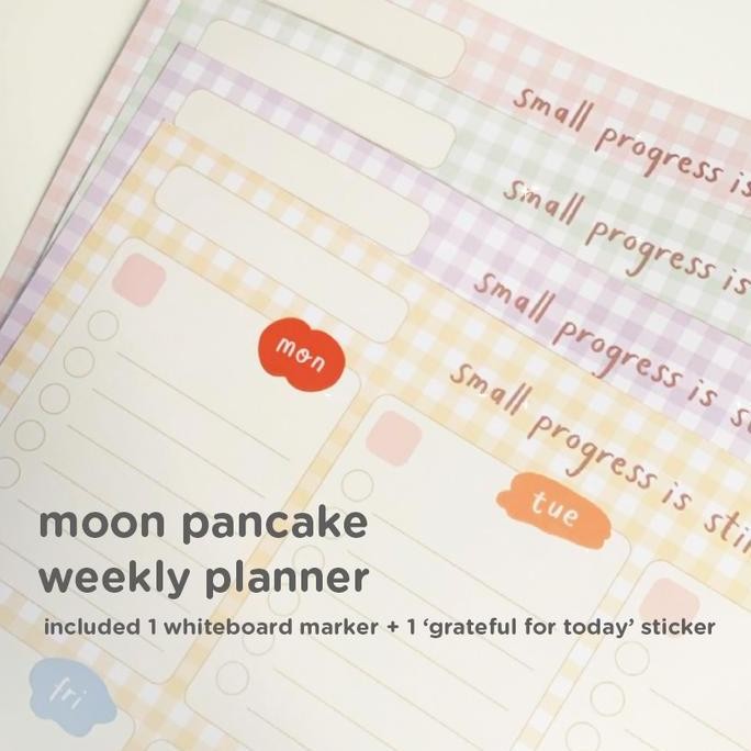 Moon Pancake Weekly Planner มีจําหน่าย - Minimalist Weekly Schedule Aesthetic Planner