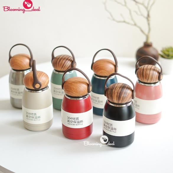 TERMOS Premium Mini Stainless Steel Thermos พร้อมฝาปิดลายไม้ 300ml (YT-182)