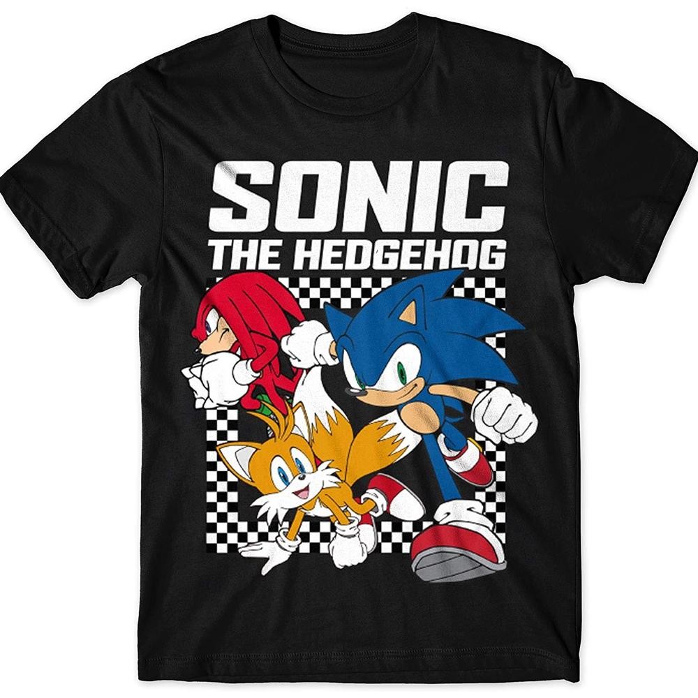 Sonic The Hedgehog Knuckles Miles Group เสื้อยืด Unisex