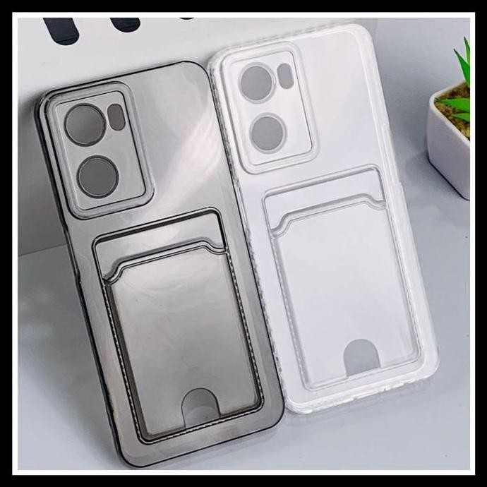 DV7 }} Oppo A57 4G 2022 /A77S Case Neo Crystal Card Slot Original Soft Casing