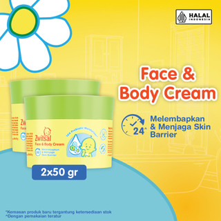 ZWITSAL Baby Face and Body Care Cream - Chamomile & Vitamin E 50 g x2