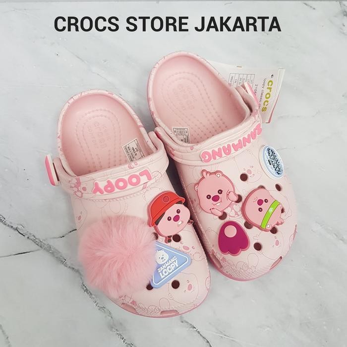 Crocs Classic X Zanmang Loopy Clog Kid & Junior Sandals / Crocs Kids Sandals / รองเท้าแตะเด็กผู้หญิง