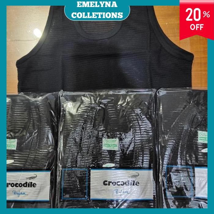 CROCODILE MESH SINGLET ตาข่ายผู้ชาย SINGLET WITH BLACK HOLE 1 PC โดย EMELYNCOLLACTIONS QUALITY!