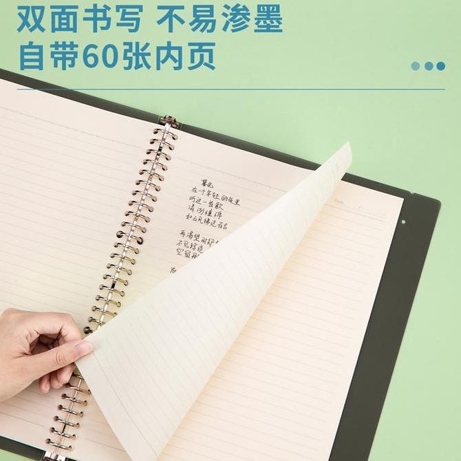 มีจําหน่าย Deli Binder A4 A5 B5 สมุดโน๊ตแบบหลวมเติมฟรีสายคล้องคอ HXX60