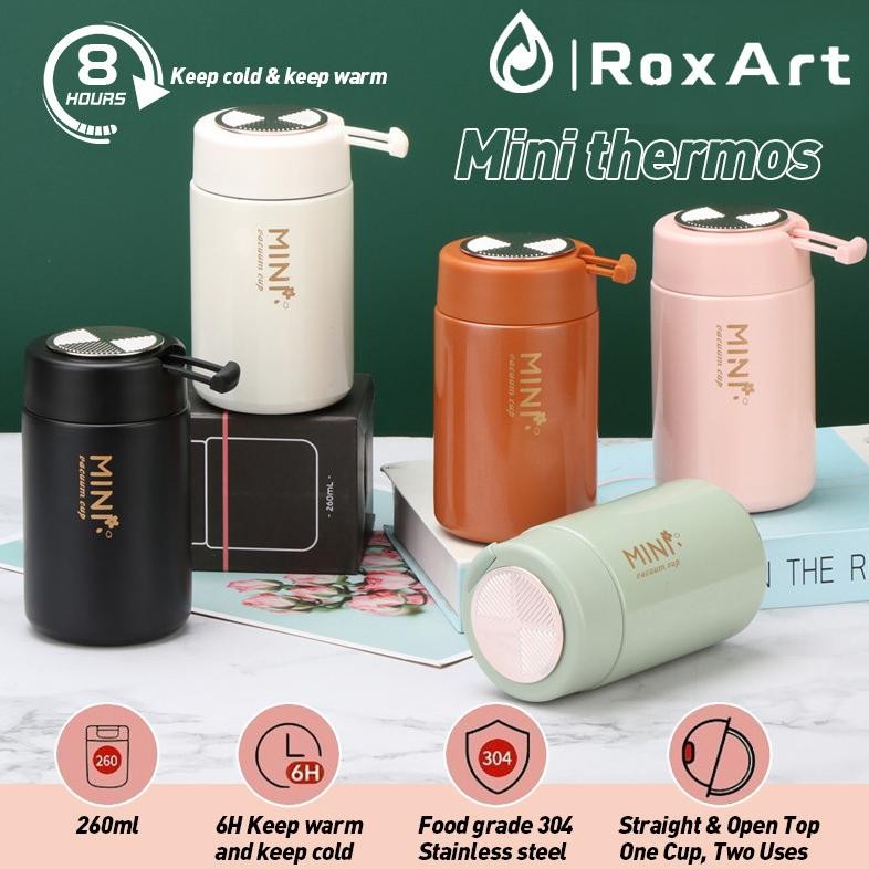 TERMOS Roxart Thermos Tumbler Mini 260ML ขวดดื่มกาแฟสแตนเลสทนความร้อนและเย็น
