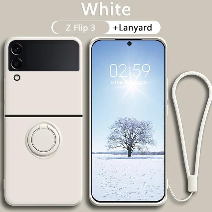 DB45>> SAMSUNG GALAXY Z FLIP 3 / Z FLIP 4 / Z Flip 5 / Z Flip 6 SOFT CASE RING SILICON MICROFIBER MA