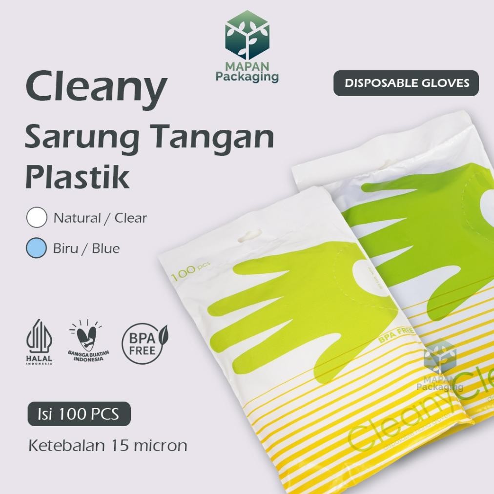 ถุงมือพลาสติก Cleany 100 ชิ้น Food Grade ||