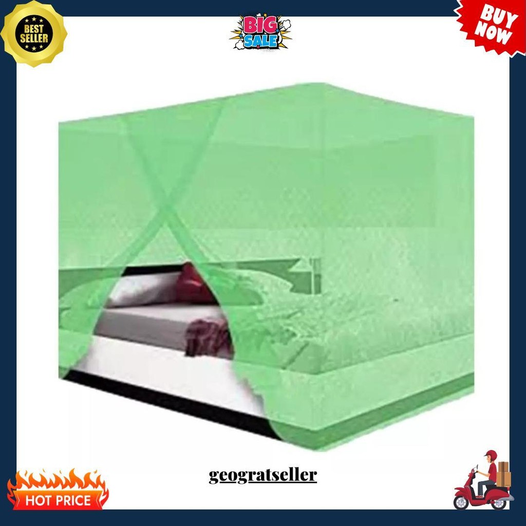 มุ้งสี่เหลี่ยมจัมโบ้ขอบขาว (200X200X200) บางet