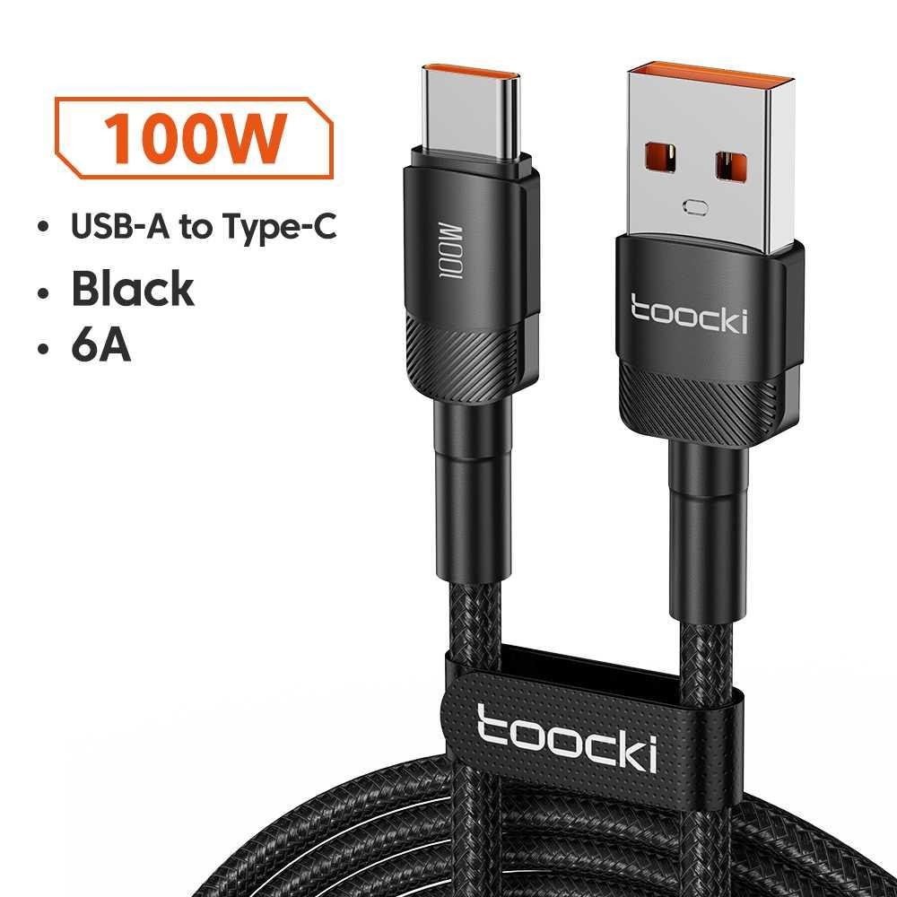Toocki USB Type-C สายเคเบิลข้อมูลแบบถักชาร์จเร็ว 6A 100W 1M - TXCT- HY01