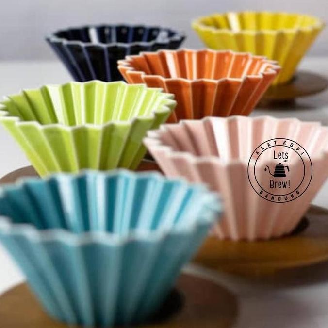 Origami Dripper V60 เซรามิค 02 Plus ด้ามไม้ / V60 Origami Dripper